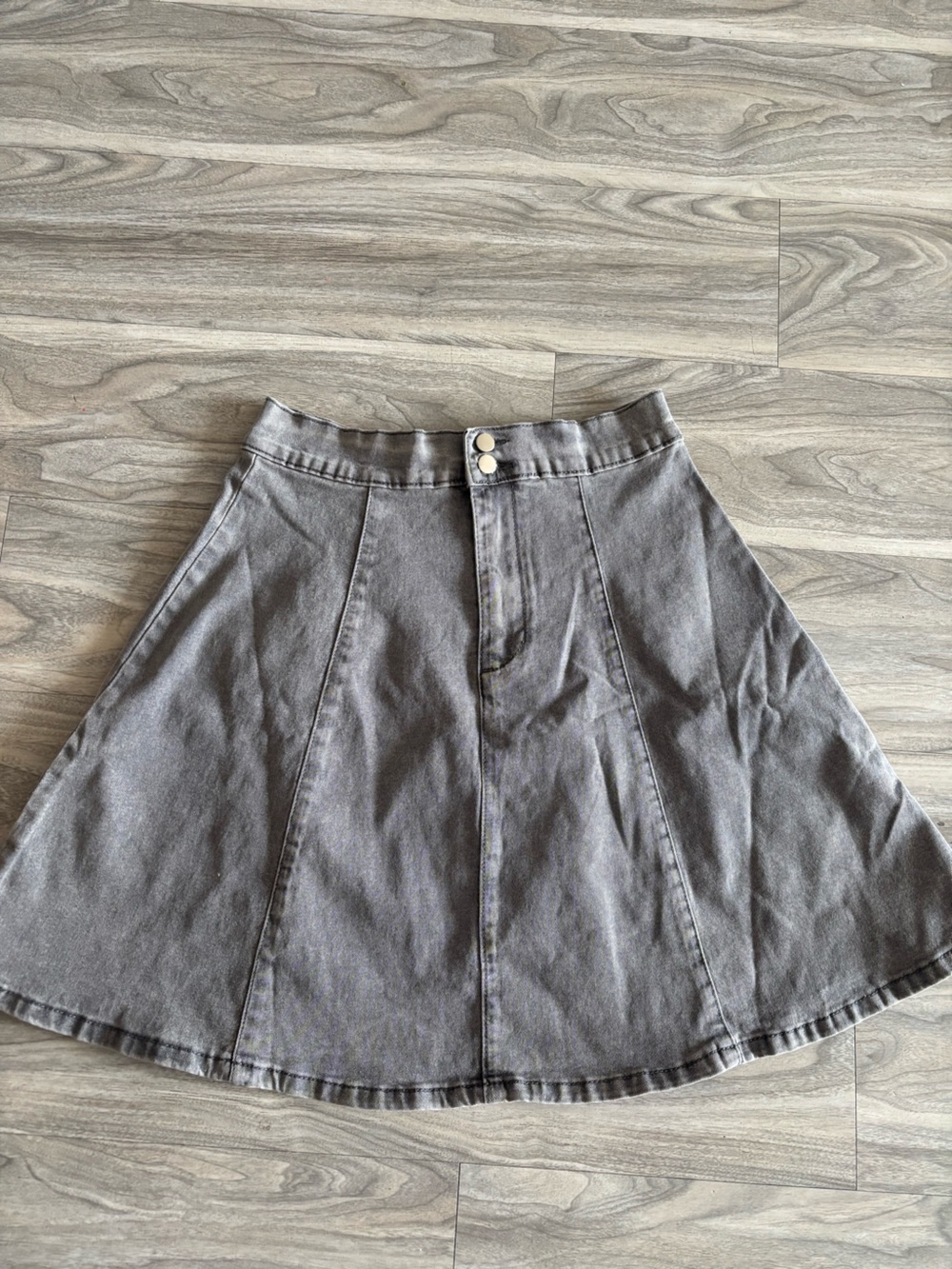 Women's Gray A-Line Denim Skirt
